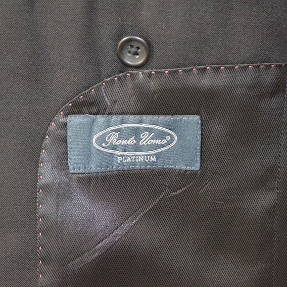 Pronto Uomo 40R Sport Coat Blazer Suit Jacket Blac - Picture 8 of 8